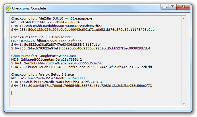 Bitser checksum calculator result